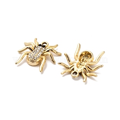 合金クリスタルラインストーンペンダント  クモのチャーム  ゴールドカラー  22.5x22.5x5mm  穴：1.8mm&nbsp;FIND-I043-10G