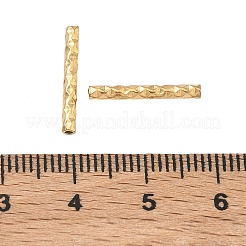 304ステンレスチューブビーズ  イオンプレーティング（ip）  テクスチャードチューブ  ゴールドカラー  16x2mm  穴：1mm&nbsp;STAS-Z192-07G-05