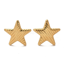 304ステンレススチールスタッドピアス  イオンプレーティング（ip）  スター  18KGP本金メッキ  19x20mm&nbsp;LS-EJEW-L296-005G