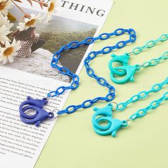 3個3色個性的ABSプラスチックアズキチェーンネックレス  ハンドバッグチェーン  カニカン付き  ミックスカラー  18.98インチ（48.2cm）  1pc /カラー&nbsp;NJEW-JN03484-02