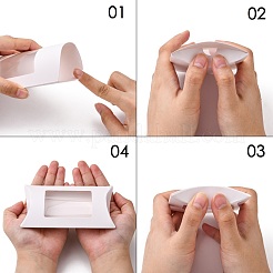 クラフト紙枕箱  ギフトキャンディー梱包箱  ホワイト  箱：12.5x8x2センチメートル&nbsp;CON-L018-B01