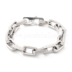 304ステンレススチールリンクチェーンブレスレット女性男性用  ステンレス鋼色  9インチ（22.9cm）&nbsp;BJEW-A031-06P