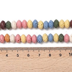 合成溶岩岩ビーズ連売り  染め  ロンデル  ソーサービーズ  ミックスカラー  8x5mm  穴：1.8mm  約73個/連  14.57''（37センチメートル）&nbsp;G-B087-02A-01