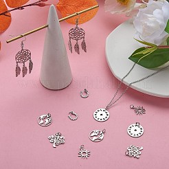 12pcs6スタイルのステンレス鋼のペンダント  混合図形  ステンレス鋼色  13~46x10~20x1mm  穴：2.5~3mm  2個/スタイル&nbsp;STAS-SZ0002-20