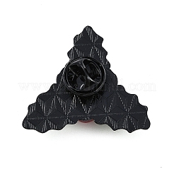 クリスマステーマの松の葉のエナメルピン  黒合金ブローチ  葉  30.5x33mm&nbsp;JEWB-Z033-01EB