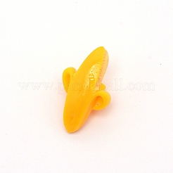 樹脂ビーズ  模造食品  穴がない  バナナ  ゴールド  25x15x12mm&nbsp;RESI-CJC0001-89