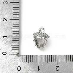 真鍮チャーム  長持ちメッキ  カドミウムフリー＆鉛フリー  ラックめっき  苺  プラチナ  11.5x9x8mm  穴：1.2mm&nbsp;KK-M322-14P
