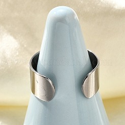 316サージカルステンレススチールオープンカフリング  女性用ワイドバンドリング  ステンレス鋼色  8mm  調整可能&nbsp;RJEW-F170-01P-02
