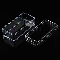 長方形ポリスチレンビーズ貯蔵容器  カバー付き  ジュエリービーズ用小さなアクセサリー  透明  175x85x56mm&nbsp;CON-N011-033