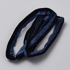 ポリエステルリップコードトリム  衣類用アクセサリー  マリンブルー  11x3mm&nbsp;OCOR-WH0082-259A