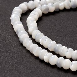 天然トロチッドシェル/トロカスシェルビーズ連売り  そろばんビーズ  ロンデル  貝殻色  4x2.5~3mm  穴：0.9mm  約133~135個/連  15.94インチ（40.5cm）&nbsp;SSHEL-O001-24B-02