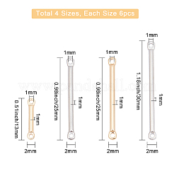 40個 4スタイル 真鍮バーリンク/コネクター  ニッケルフリー  長方形  ミックスカラー  13~30x2.5x1.5mm  穴：1mm  10個/スタイル&nbsp;KK-CN0001-68
