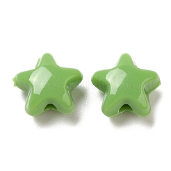 不透明なアクリルビーズ  スター  ライムグリーン  11x11.5x7mm  穴：2mm  約1245個/500g&nbsp;OACR-C016-30B