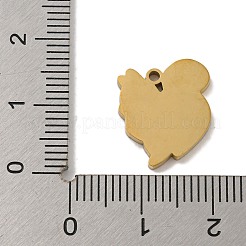 304ステンレススチールエナメルペンダント  リスチャーム  14KGP本金メッキ  15x14x1.8mm  穴：1.4mm&nbsp;STAS-Z093-07G