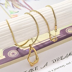 イオンプレーティング（IP）304ステンレススチールナゲットペンダントネックレス  14KGP本金メッキ  20.67インチ（52.5cm）&nbsp;NJEW-K255-13G