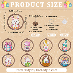 DIYジュエリー作りイヤリングキット  ミックスカラー  47x44.5x2.5mm  穴：2mm&nbsp;DIY-SC0029-26