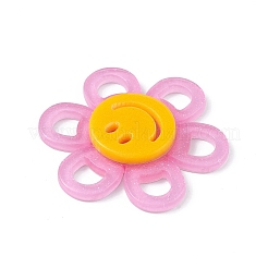 アクリルカボション  グリッターパウダー付き  笑顔の花  スミレ  37x4.5mm&nbsp;MACR-C015-02A