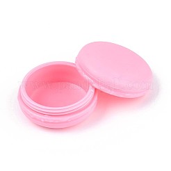 ポータブルプラスチックキャンディーカラーミニかわいいマカロンジュエリーリング/ネックレスキャリングケース  パールピンク  4.5~4.6x2.35cm&nbsp;CON-ZX009-04A
