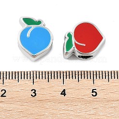 CCBプラスチックヨーロピアンビーズ  大穴ビーズ  エナメルスタイル  桃  14x11.5x7.5mm  穴：5mm&nbsp;CCB-M003-01B