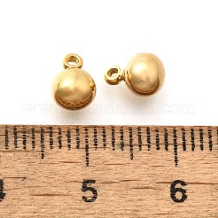 真鍮製チャーム  電気泳動  長持ちメッキ  ラウンド  18KGP本金メッキ  7x5mm  穴：1mm&nbsp;KK-B131-01A-G