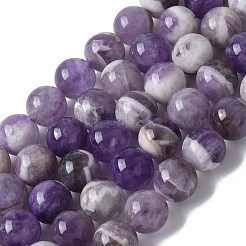 丸い天然シェブロンアメジストビーズ連売り  10mm  穴：1mm  約39個/連  15.35''（39センチメートル）&nbsp;G-S380-01B