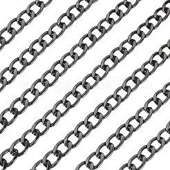 アルミカーブチェーン  溶接されていない  スプールで  ガンメタ色  13x9.5x2mm  5 M&nbsp;CHA-TA0001-25A