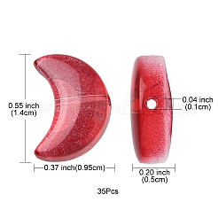 35個の透明スプレー塗装ガラスビーズ  三日月  ミックスカラー  14x9.5x5mm  穴：1mm&nbsp;GLAA-YW0001-74