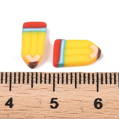 新学期に向けて手作りのポリマークレイ製カボション  鉛筆  きいろ  9~10.2x5.5~7x1.9~2.5mm  約3378個/500g&nbsp;CLAY-A007-10B
