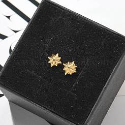女性用304ステンレススチールスタッドピアス  18KGP本金メッキ  スター  6x6mm&nbsp;STAS-Z117-17G-01