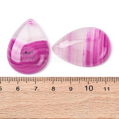 天然バンド /縞aペンダント  染め  ティアドロップチャーム  蘭  34.5~35x24.5~25x8~8.5mm  穴：1.5~1.6mm&nbsp;G-Z113-04