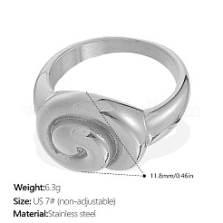女性用304ステンレススチール指輪  スパイラル  ステンレス鋼色  usサイズ7（17.3mm）&nbsp;WG10438-02