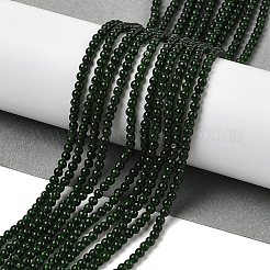合成グリーンゴールドストーン金砂石ビーズ連売り  ラウンド  2mm  穴：0.5mm  約195個/連  15.35''（39センチメートル）&nbsp;G-RM250104-D2