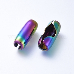 イオンプレーティング（IP）304ステンレススチールボールチェーンコネクター  虹色  24~24.5x9.5~10.5mm  8mmボールチェーンに適合&nbsp;X-STAS-F242-04A-M