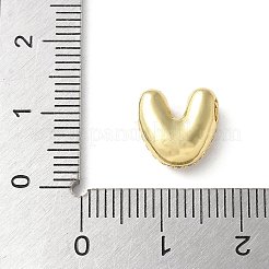 真鍮製マイクロパヴェキュービックジルコニアビーズ  文字L  ラックめっき  長持ちメッキ  18KGP本金メッキ  V字  10.5x10.5x4.5mm  穴：3.5x2mm&nbsp;KK-P290-61G-V