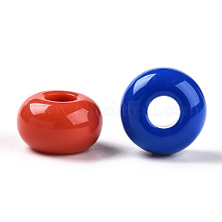 不透明なアクリルビーズ  フラットラウンド  ミックスカラー  15.7x10mm  穴：5.9mm  約325個/500g&nbsp;SACR-N018-04