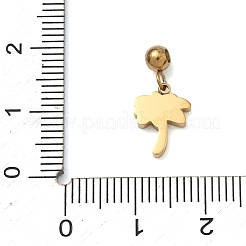 304ステンレスペンダント  ゴールドカラー  ココヤシの木  17mm  穴：1.2mm  ペンダント：11x8.5x2mm&nbsp;STAS-K323-01A-G