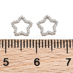 304ステンレス鋼製幾何学的連結リング  ステンレス鋼色  変色なし  スター  7x7x1mm  インナーサイズ：5x5mm&nbsp;SA-CBAC865-05C-P