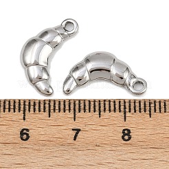 304ステンレスペンダント  クロワッサンチャーム  ステンレス鋼色  17x9.5x2mm  穴：1.6mm&nbsp;STAS-L303-21P