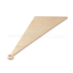 真鍮製チャーム  カドミウムフリー＆鉛フリー  三角形  24KGP本金メッキ  40x11.5x0.5mm  穴：1.4mm&nbsp;KK-Y003-18G
