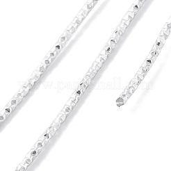 テクスチャード加工されたアルミニウムワイヤー  ジュエリー作り用のメタリック糸  ラウンド  銀  2mm  12ゲージ  約65.62フィート（20m）/ロール&nbsp;AW-NH0001-01A-01