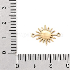 201ステンレススチールコネクタチャーム  太陽リンク  18KGP本金メッキ  18x13.5x1mm  穴：1.4mm&nbsp;SA-CBA5D66-09G