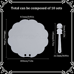 PVCハンドヘルドファン10個  空白の絵画ファン  子供のための diy 工芸品  フラットラウンド  273x183mm&nbsp;DIY-SP0002-51B