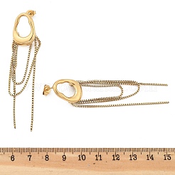 304ステンレススチール製オーバルタッセルスタッドピアス  18KGP本金メッキ  74x14mm&nbsp;EJEW-C132-01G