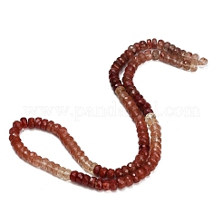 グラデーションカラーの天然長石ビーズの連  ロンデル  多面カット  6x3.5mm  穴：0.5mm  約114個/連  16.14''（41センチメートル）&nbsp;GG-CBA0C95-B01-01