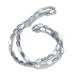 電気メッキガラスビーズセット  オーバル  多面カット  ライトスチールブルー  6x3.5x2.5mm  穴：1mm  約53~54個/連  11.73''~12.01''（29.8~30.5センチメートル）&nbsp;EGLA-P064-01A-PL04