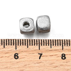 スプレー塗装木製ビーズ  正方形  ミックスカラー  6x6x6mm  穴：1.6~2mm&nbsp;WOOD-P021-01A-M