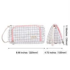 キャンバスペンケース  ペンホルダー収納袋  タータン模様の長方形  ホワイト  290mm&nbsp;AJEW-SZC0001-08