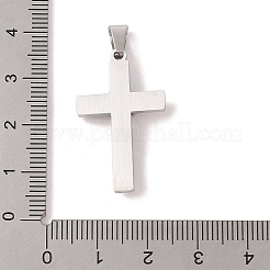 304ステンレスペンダント  十字架クロスチャーム  宗教  ステンレス鋼色  30x18x4.5mm  穴：6x3mm&nbsp;STAS-M068-09P