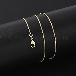 女性用真鍮ベネチアンチェーンネックレス  304ステンレススチール製カニカン付き  ラックめっき  鉛フリー＆カドミウムフリー  長持ちメッキ  18KGP本金メッキ  17.52x0.04インチ（44.5x0.1cm）&nbsp;NJEW-D302-42G
