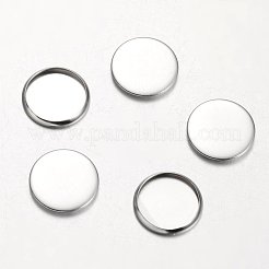 変色しにくいステンレススチールプレーンエッジベゼルカップ  カボションのセッティング  フラットラウンド  ステンレス鋼色  トレイ：12mm  14x1.6mm&nbsp;STAS-M226-03B